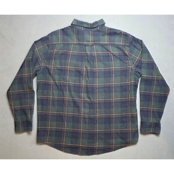 Eddie Bauer Bristol Flannel Shirt Long Sleeve Bayleaf Plaid Mens 2X Soft Relaxed - Picture 3 of 7